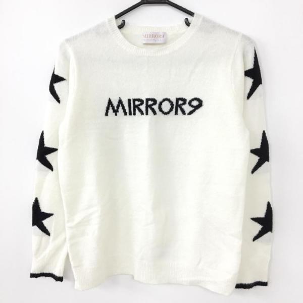 Mirror9 ミラーナイン ICON jacquard longsleeve MIRROR9 ミラーナイン 長袖ニットセーター 白×黒 星 レディース S
