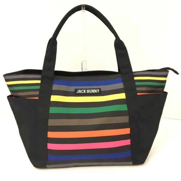 Jack Bunny!!（ジャックバニー） ビッグトートバッグ 黒×マルチ