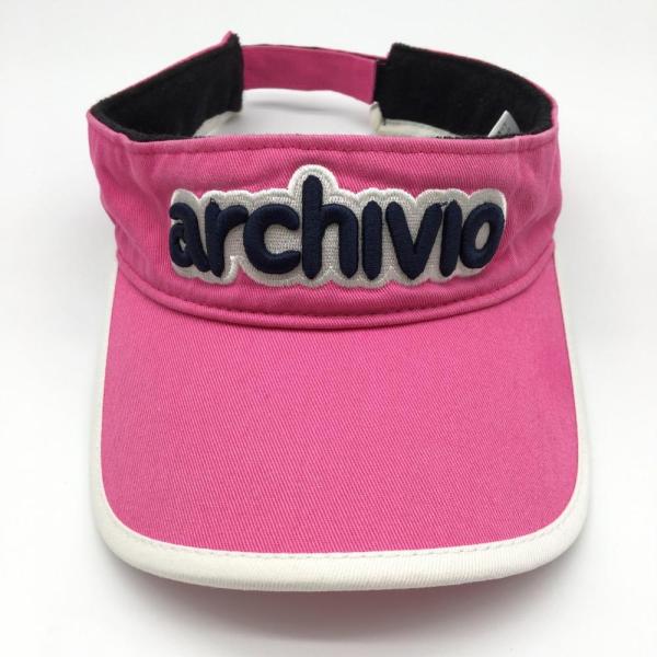 archivio（アルチビオ） サンバイザー ピンク×ネイビー 立体ロゴ 内側