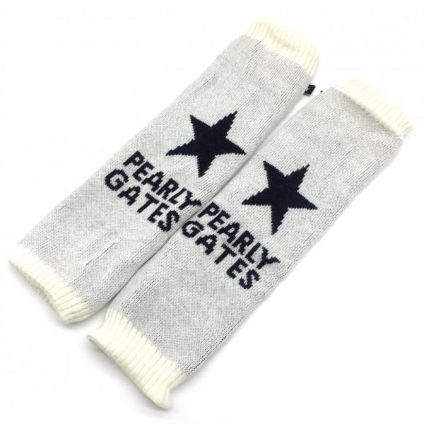 PEARLY GATES（パーリーゲイツ） ニットレッグウォーマー 白×ダーク