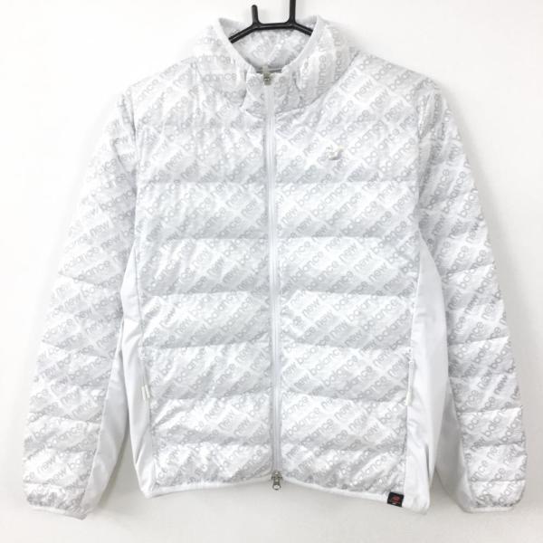 【超美品❣️】ニューバランスゴルフ 2WAY中綿ジャケット 白　ロゴ総柄 超美品❣️】ニューバランスゴルフ 2WAY中綿ジャケット 白 ロゴ総柄 超