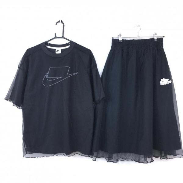 超美品】NIKE ナイキ 上下セット チュールTシャツ×スカート 黒×白