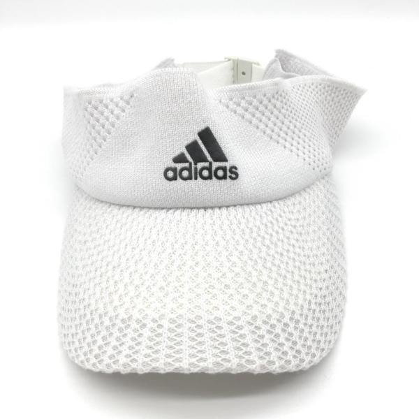adidas（アディダス） サンバイザー 白×黒 透かし編み ゴルフウェア