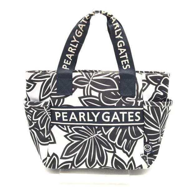 PEARLY GATES パーリーゲイツ カートバッグ 白×ネイビー リーフ PEARLY GATES パーリーゲイツ カートバッグ 白×ネイビー リーフ