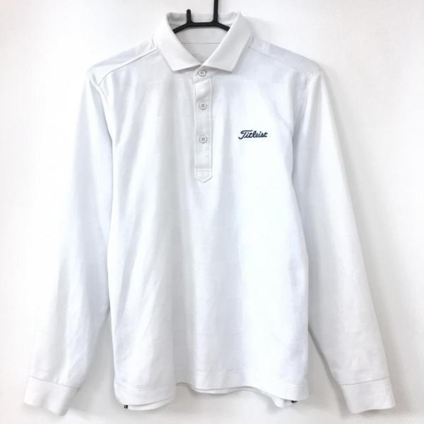 タイトリスト　Titleist 長袖　ポロシャツ　刺繍ロゴ　ホフホワイト　LL タイトリスト Titleist 長袖 ポロシャツ 刺繍ロゴ ホフホワイト