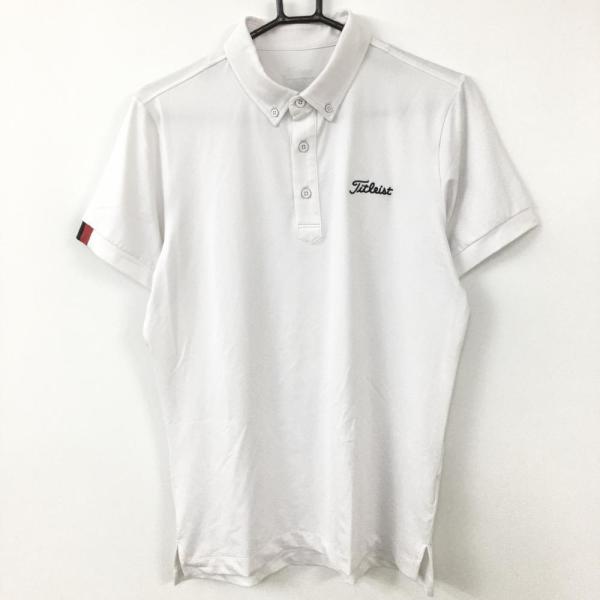 Titleist（タイトリスト） 半袖ポロシャツ 白×黒 ボタンダウン
