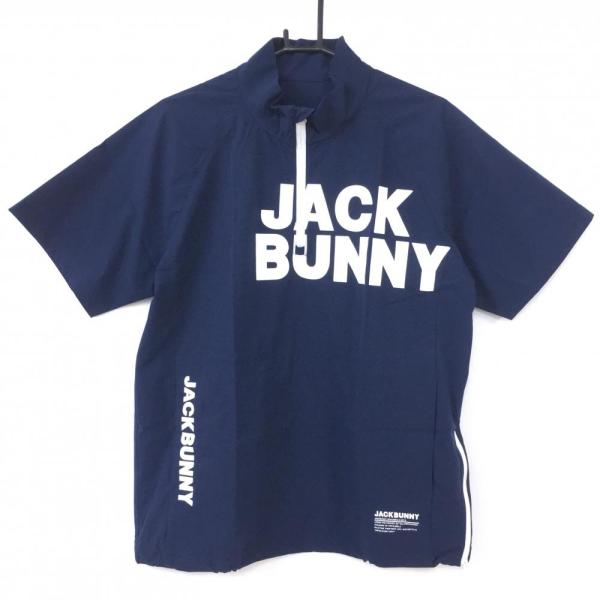 Jack Bunny!! ジャックバニー 半袖ブルゾン ネイビー×白 薄手 Jack Bunny!! ジャックバニー 半袖ブルゾン ネイビー×白 薄手