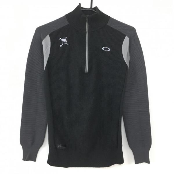 OAKLEY（オークリー） ハイネックセーター 黒×グレー ハーフジップ