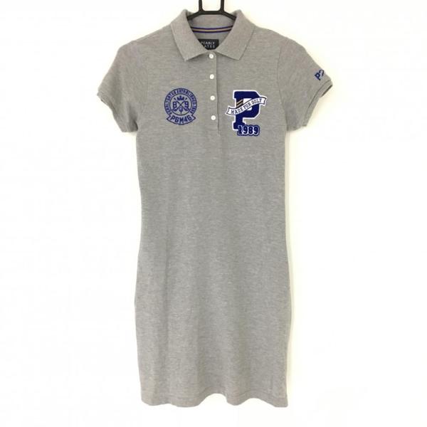 【パーリーゲイツ】ポロシャツワンピース パーリーゲイツ 半袖ポロワンピース ダークネイビー×白 ドット