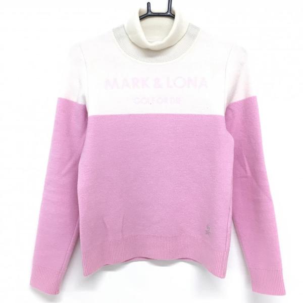 MARK&LONAホワイト タートルネック レディースウェア MARK & LONA タートルネック ホワイト レディースゴルフウェア 【公式