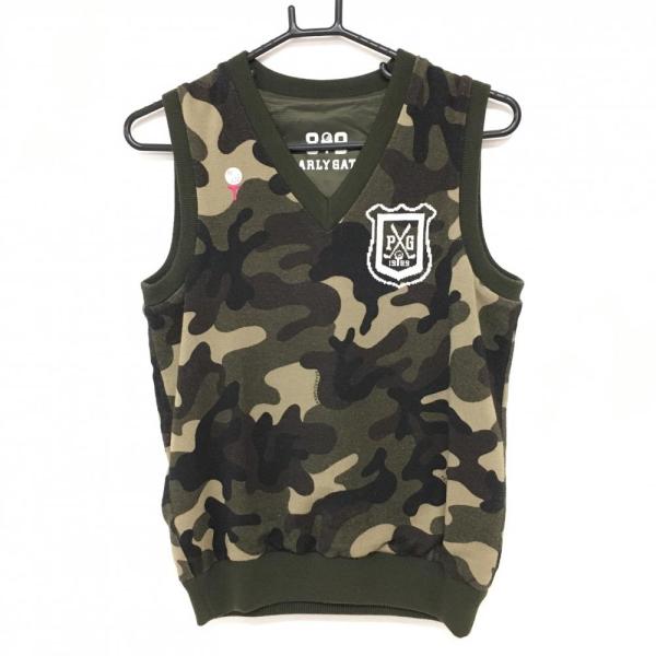 PEARLY GATES（パーリーゲイツ） リバーシブルベスト カーキ×黒