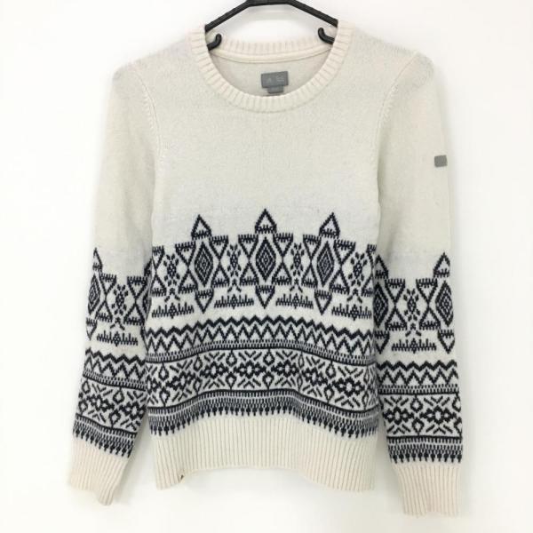 adidas（アディダス） ニットセーター 白×ダークネイビー 一部柄