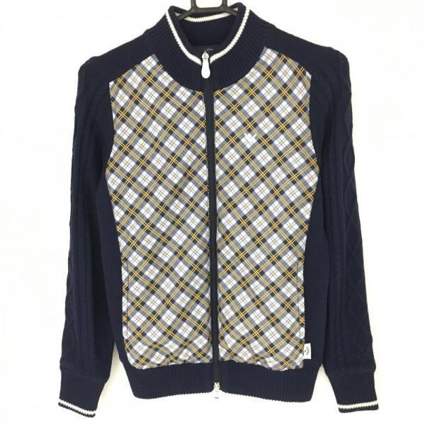 Callaway（キャロウェイ） ニットジャケット ネイビー×イエロー 異素材