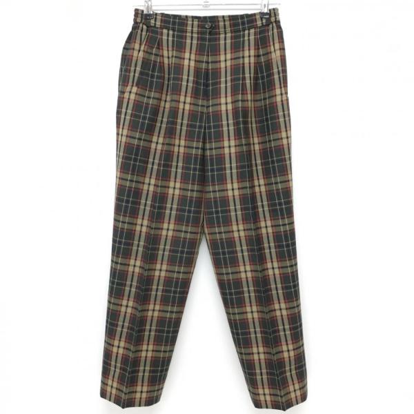ダックスゴルフ パンツ グリーン×ベージュ チェック柄 裏地付き