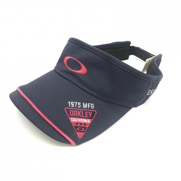 OAKLEY（オークリー） サンバイザー ネイビー×ピンク サイドロゴ 