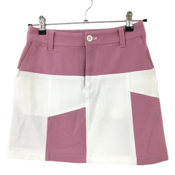JUN&ROPE ピンク ゴルフスカート　新品 JUN&ROPE'（ジュンアンドロペ） スカート ピンク×白 バイカラー 秋冬用