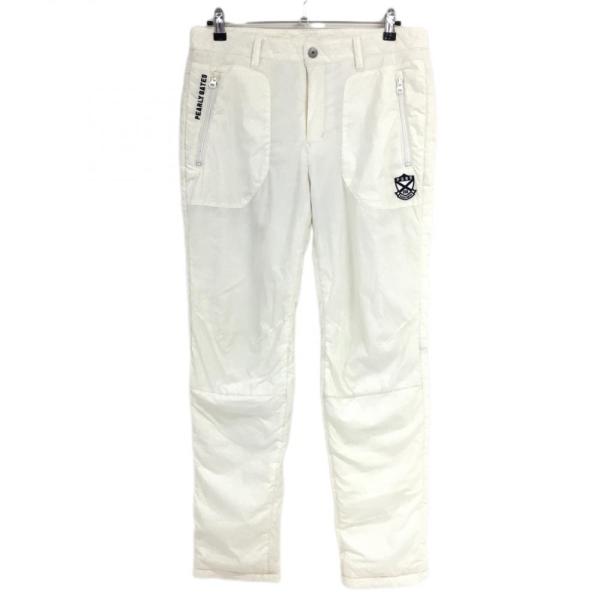 現行モデル　中綿　防寒　パーリーゲイツ　パンツ　L〜XL相当 白　総柄　5 PEARLY GATES（パーリーゲイツ） 中綿パンツ 白×ネイビー ロゴ刺しゅう