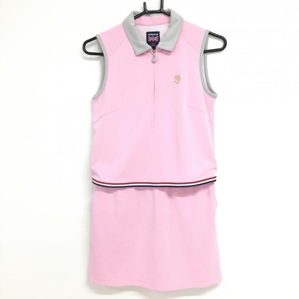 Admiral アドミラル ノースリーブワンピース ピンク×ライトグレー