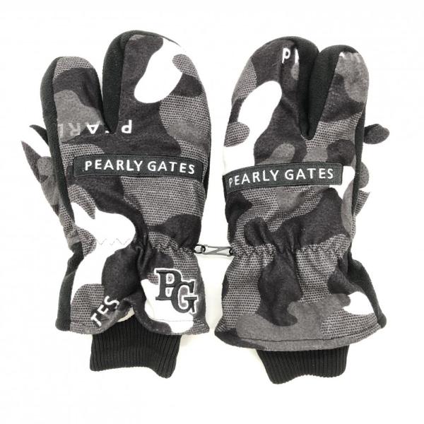 PEARLY GATES（パーリーゲイツ） 手袋 ミトングローブ 黒×白 迷彩