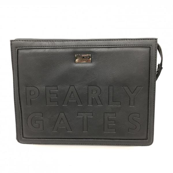 PEARLY GATES パーリーゲイツ セカンドバッグ 黒 2段ロゴ 内