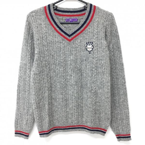 BEAMS（ビームス） ビームスゴルフ セーター グレー×ネイビー Vネック