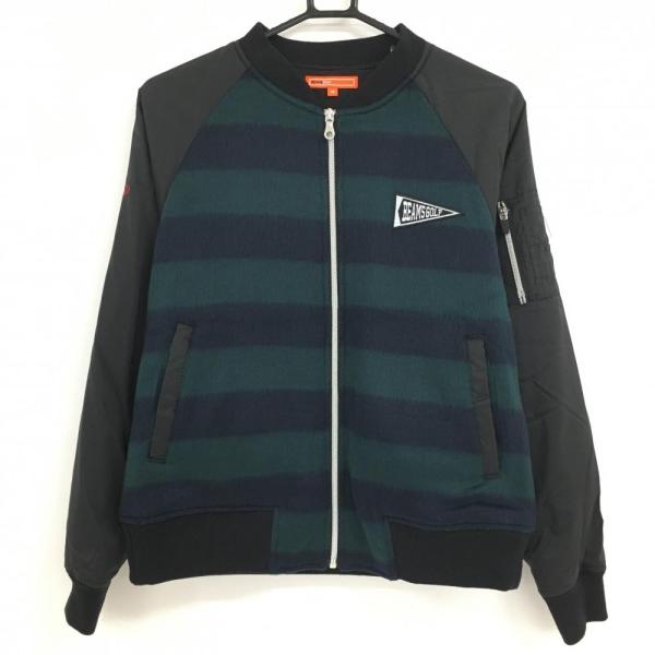 BEAMS（ビームス） ビームスゴルフ 中綿ジャケット ネイビー×グリーン