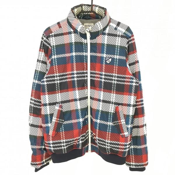 ジャックバニー 中綿ジャケット ダークネイビー×レッド×白 チェック柄
