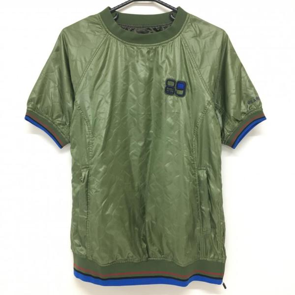 美品　PEARLY GATES 半袖 中綿ジャケットレディース PEARLY GATES パーリーゲイツ 半袖中綿スニード カーキ 総柄地