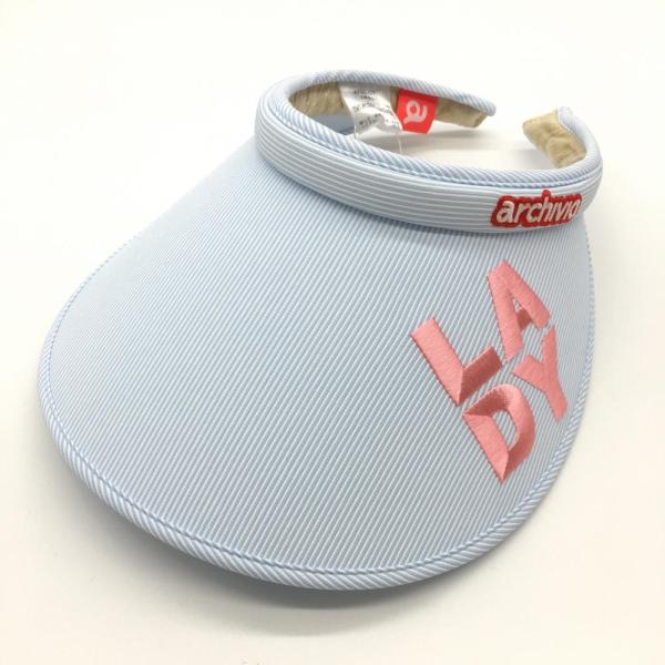 新品】アルチビオ つば広サンバイザー ライトブルー×白 細