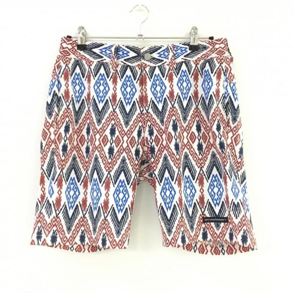 Rosasen ロサーセン ハーフパンツ 白×レッド 総柄 メンズ 79