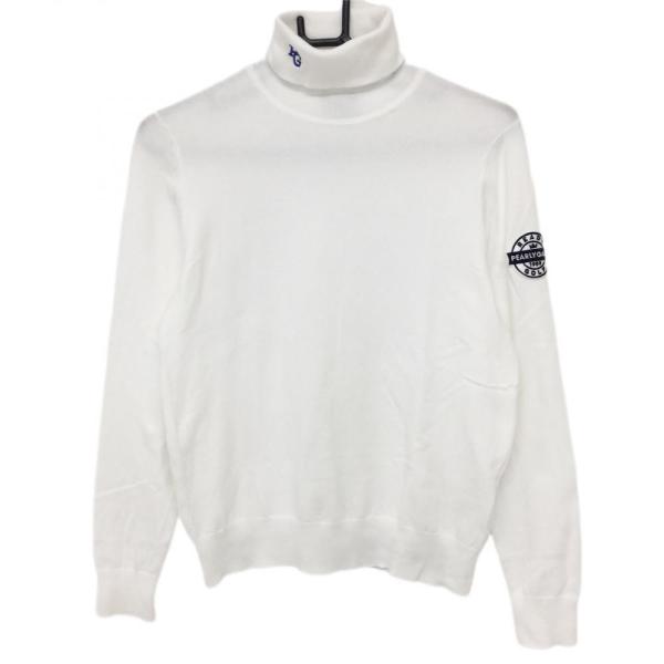 PEARLY GATES（パーリーゲイツ） タートルネックセーター 白 裾ロゴ