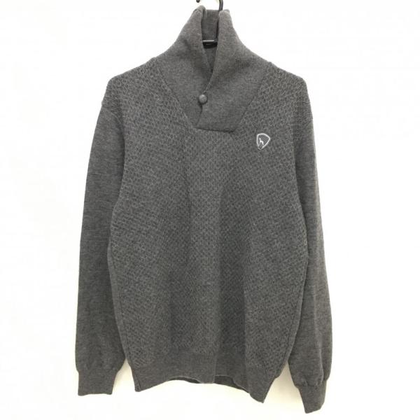 ADABAT フード付きセーター グレー新品未使用 超美品】アダバット 襟付きセーター グレー アルパカ 羊毛混
