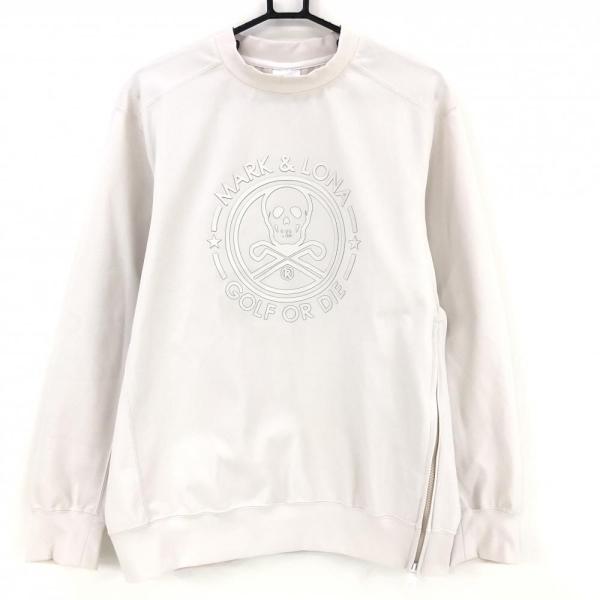 完売商品　MARK & LONA ジップアップジャケット サイズ48 新品】マークアンドロナ ブルゾン 白 サイドジップ ビッグロゴ メンズ