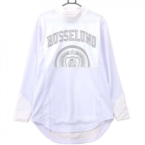 RUSSELUNO ラッセルノ 裏起毛ハイネック長袖　ルチャ ホワイト系4 Russeluno（ラッセルノ） 長袖ハイネックシャツ 白×黒 裏起毛