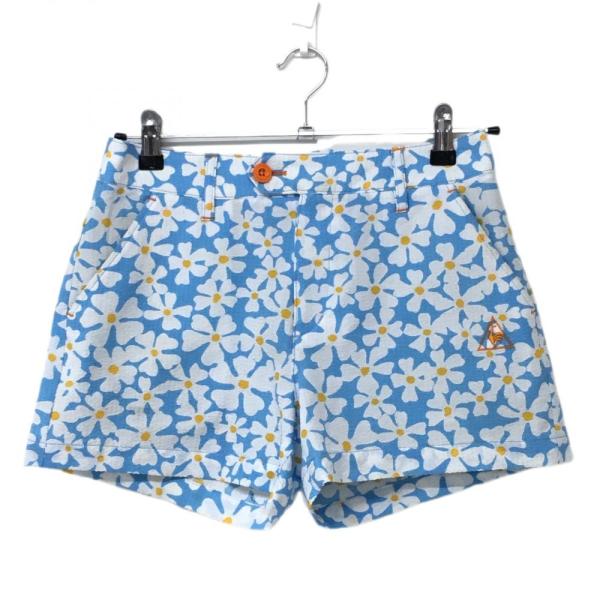 ルコック Lサイズ　サッカー素材　春夏　青　柄　レディースゴルフショートパンツ le coq sportif（ルコックスポルティフ） ルコック ショートパンツ
