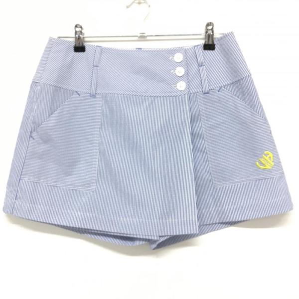 VIVA HEART ビバハート キュロットスカート ブルー×白 細ストライプ