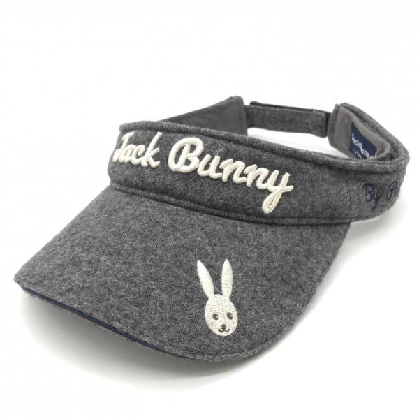 ジャックバニー サンバイザー グレー×白 ウール混 ティー装着可 うさぎ刺しゅう FR ゴルフウェア Jack Bunny（超美品）  :1-240001119601:レオナード 通販 