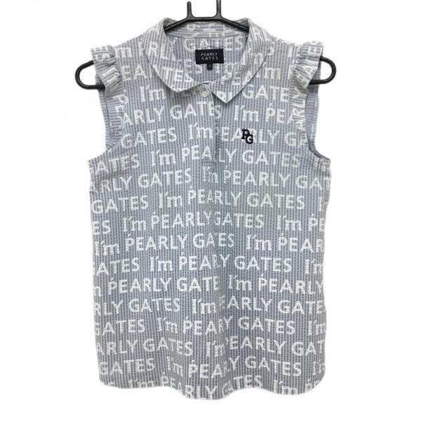 PEARLY GATES（パーリーゲイツ） ノースリーブポロシャツ ライトグレー 