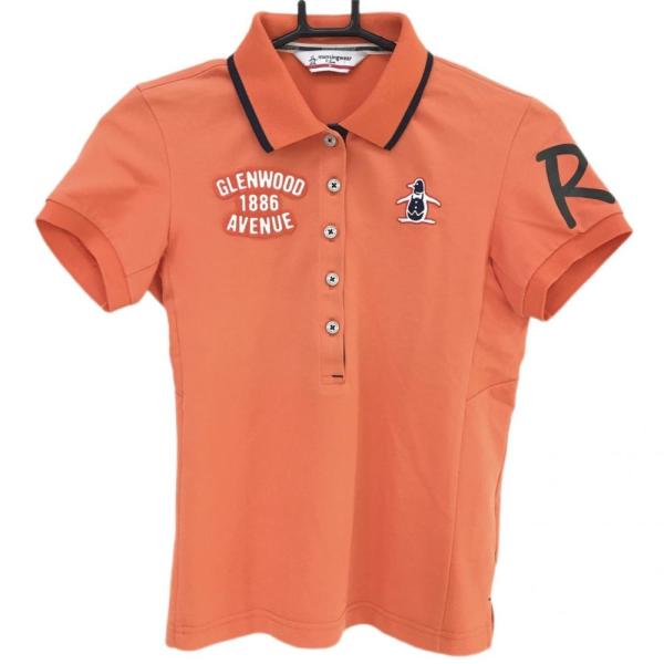 Munsingwear（マンシングウェア） 半袖ポロシャツ オレンジ×ネイビー