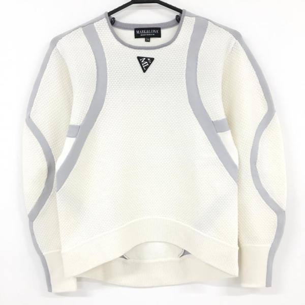 MARK &LONA セーター　レディース　ゴルフウェア　新品タグ付き MARK&LONA（マークアンドロナ） セーター 白×グレー ニット シリコン