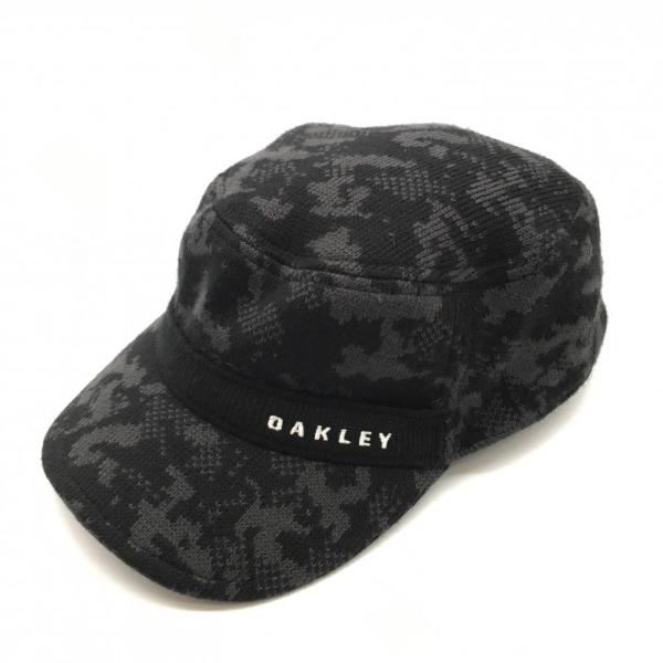 OAKLEY（オークリー） ニットワークキャップ 黒×グレー カモフラ 迷彩