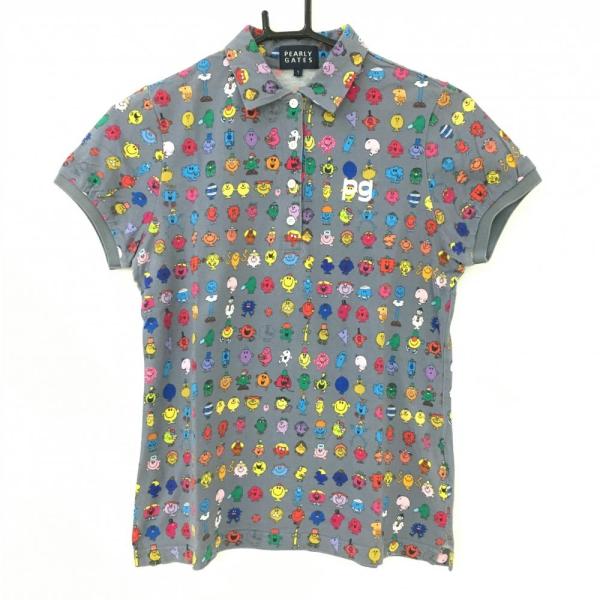 PEARLY GATES（パーリーゲイツ） 半袖ポロシャツ グレー×マルチ MR.MEN