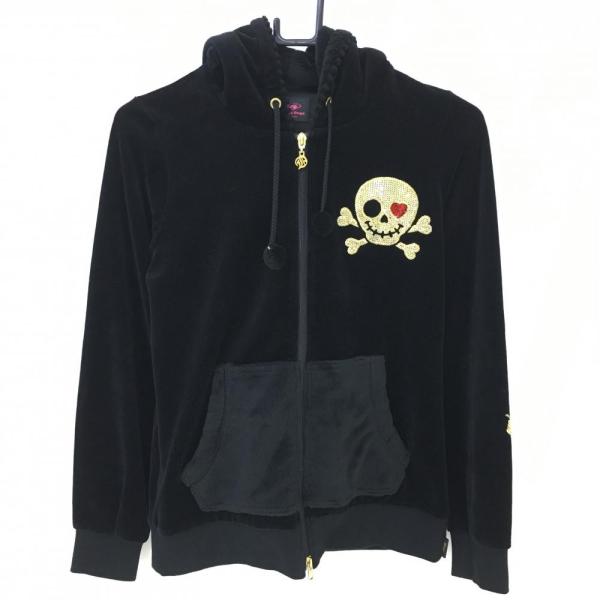 超美品】ダンスウィズドラゴン ジップパーカー 黒×ゴールド ベロア 一