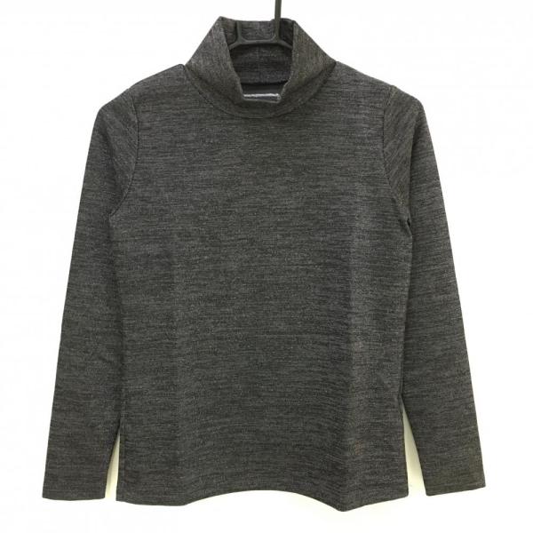 ノエルレシール 長袖ハイネックシャツ ダークグレー ラメ糸 レディース