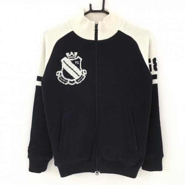 ゆうたろうさん専用美品 パーリーゲイツ ネイビー ニット ブルゾン 裏地付き 美品 パーリーゲイツ ネイビー ニット ブルゾン 裏地付き 防寒 ゴルフ
