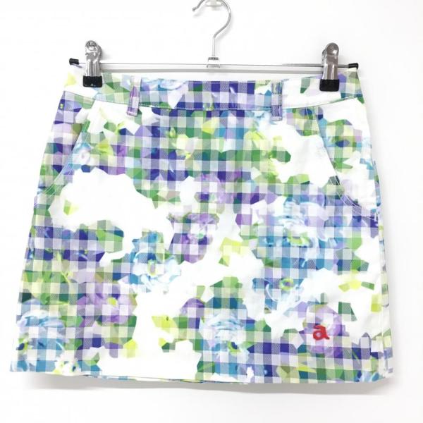 archivio アルチビオ スカート グリーン×白×パープル チェック