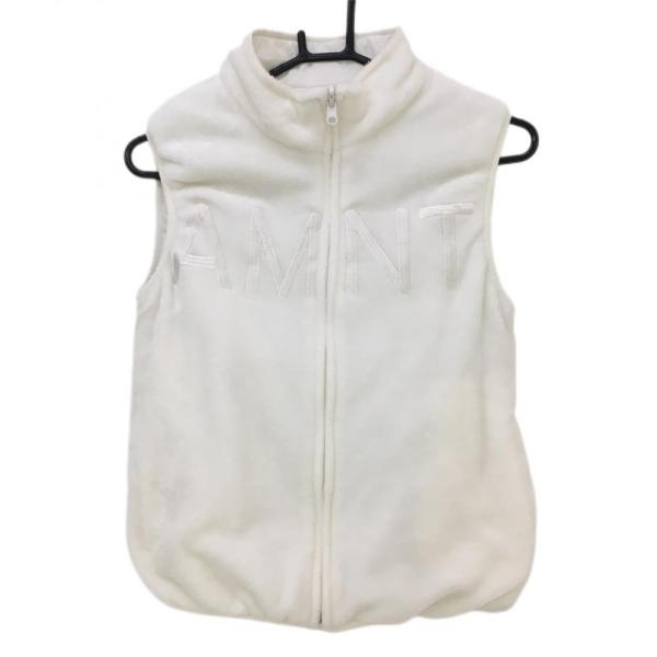 エマンゴルフ リバーシブルベスト 白 ボア レディース S ゴルフウェア