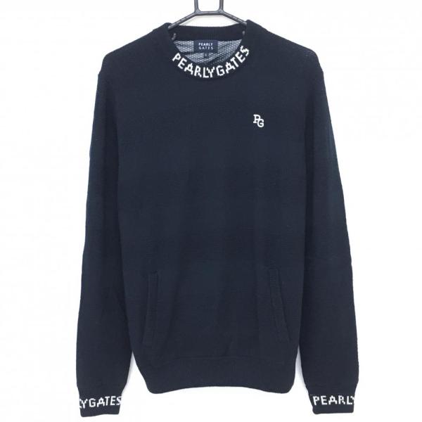 超美品】パーリーゲイツ セーター ネイビー ボーダー 裏地付き