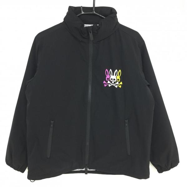 超美品】サイコバニー 2WAY中綿ジャケット 黒 蓄熱裏地 フード収納可 