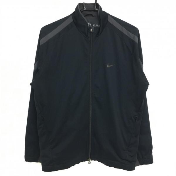 NIKE ゴルフ　ブルゾン　サイズM 新品 NIKE（ナイキ） ナイキゴルフ ブルゾン 黒×グレー ダブルジップ 胸元